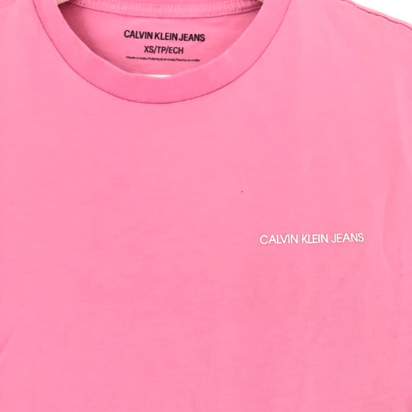 Calvin Klein Pink Graphic Tee XS - Picture 2 of 3